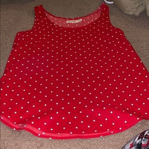 Pink and red polka dot shirt